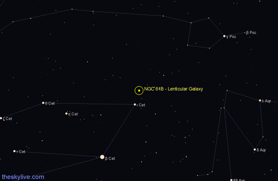 Finder chart NGC 61B - Lenticular Galaxy in Pisces star