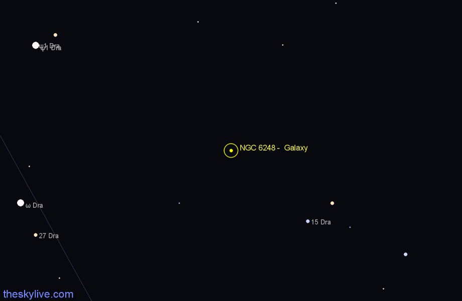 Finder chart NGC 6248 -  Galaxy in Draco star