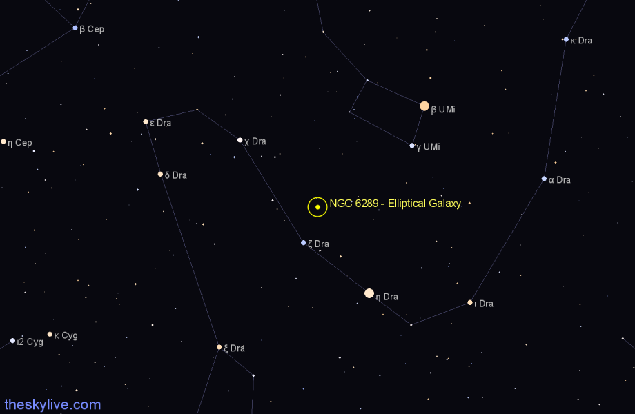 Finder chart NGC 6289 - Elliptical Galaxy in Draco star