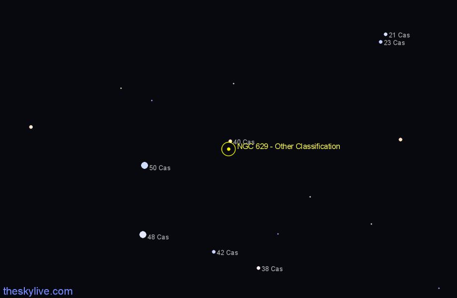 Finder chart NGC 629 - Other Classification in Cassiopeia star