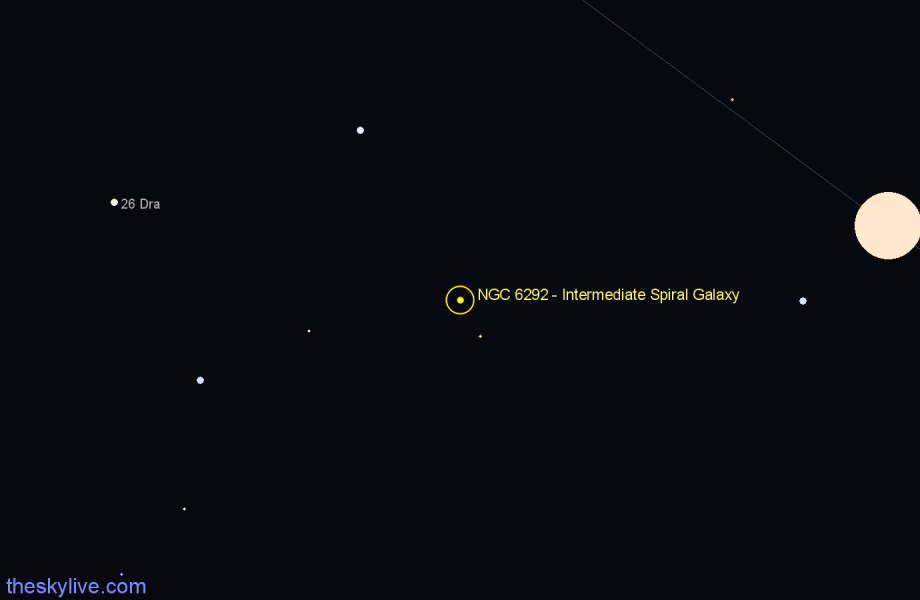 Finder chart NGC 6292 - Intermediate Spiral Galaxy in Draco star