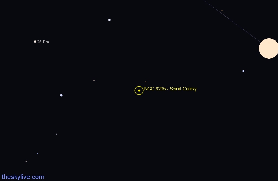 Finder chart NGC 6295 - Spiral Galaxy in Draco star