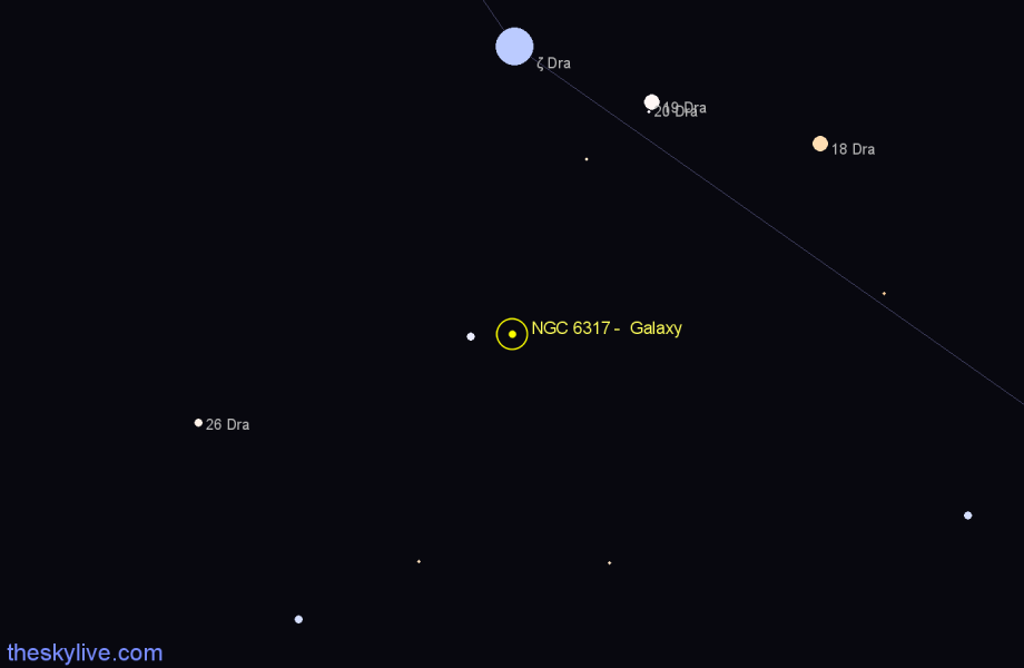 Finder chart NGC 6317 - Galaxy in Draco star