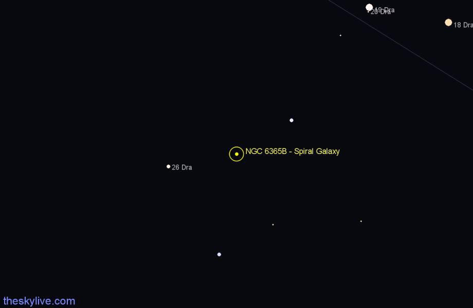 Finder chart NGC 6365B - Spiral Galaxy in Draco star