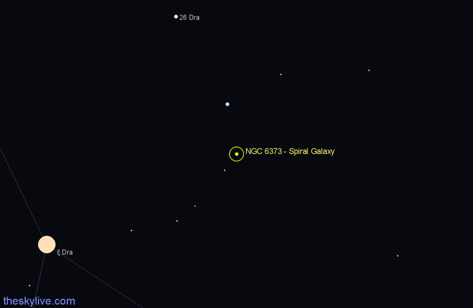 Finder chart NGC 6373 - Spiral Galaxy in Draco star