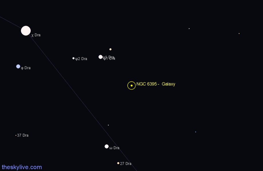 Finder chart NGC 6395 - Galaxy in Draco star