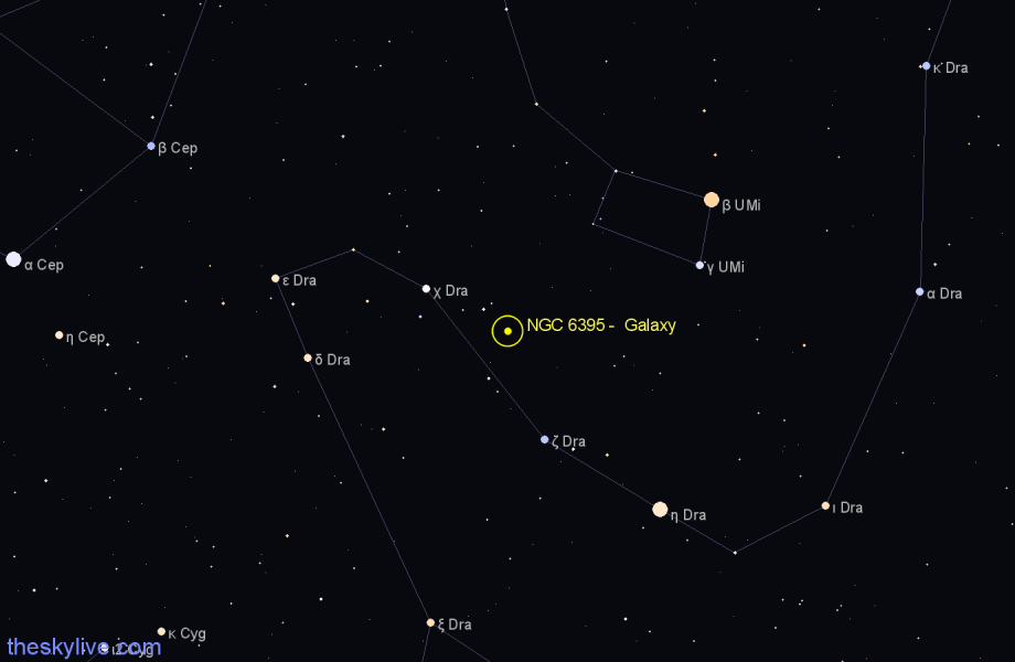 Finder chart NGC 6395 - Galaxy in Draco star