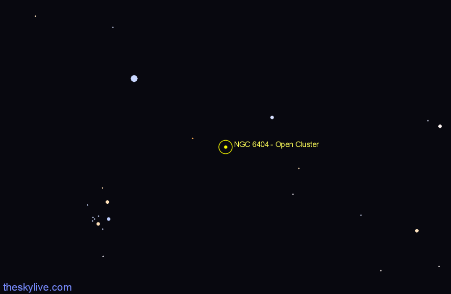 Finder chart NGC 6404 - Open Cluster in Scorpius star