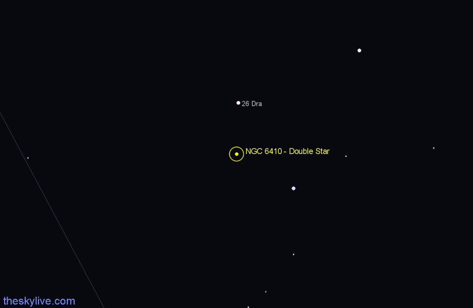 Finder chart NGC 6410 - Double Star in Draco star
