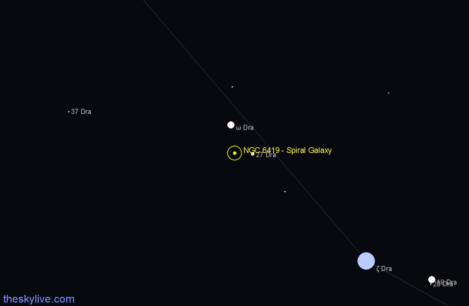 Finder chart NGC 6419 - Spiral Galaxy in Draco star