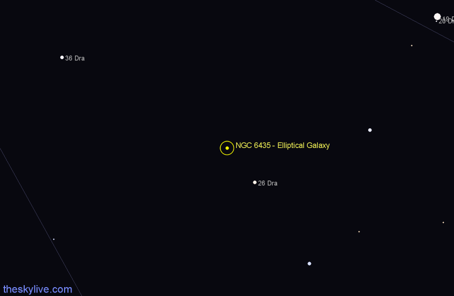 Finder chart NGC 6435 - Elliptical Galaxy in Draco star