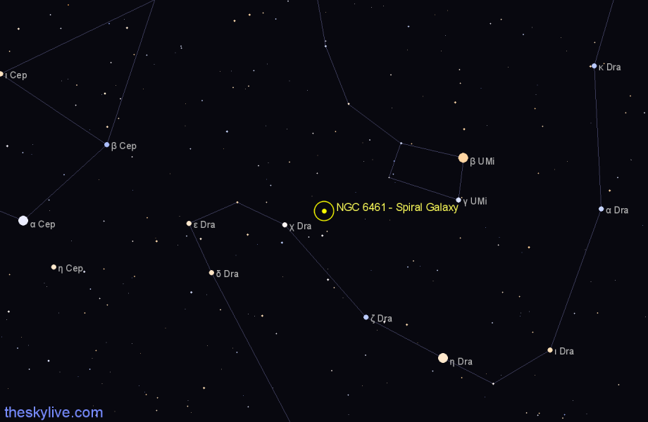 Finder chart NGC 6461 - Spiral Galaxy in Draco star