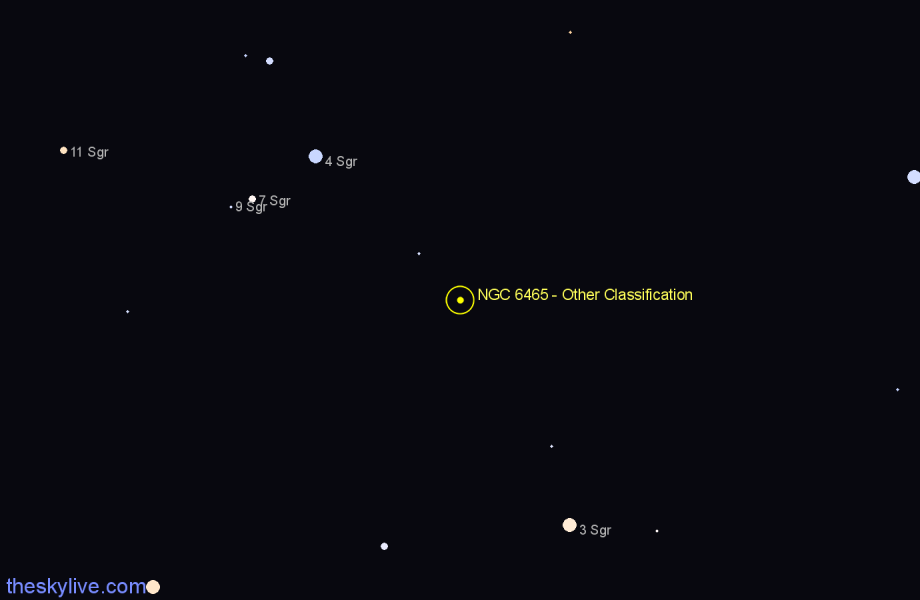 Finder chart NGC 6465 - Other Classification in Sagittarius star