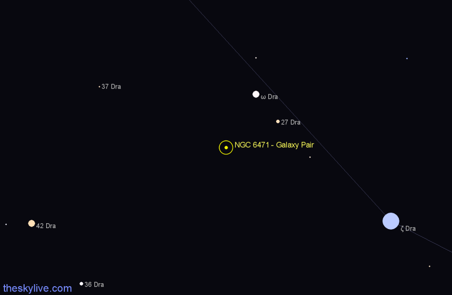 Finder chart NGC 6471 - Galaxy Pair in Draco star