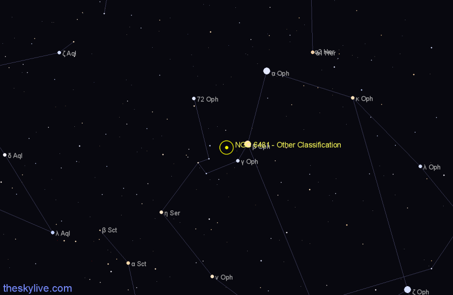 Finder chart NGC 6481 - Other Classification in Ophiuchus star