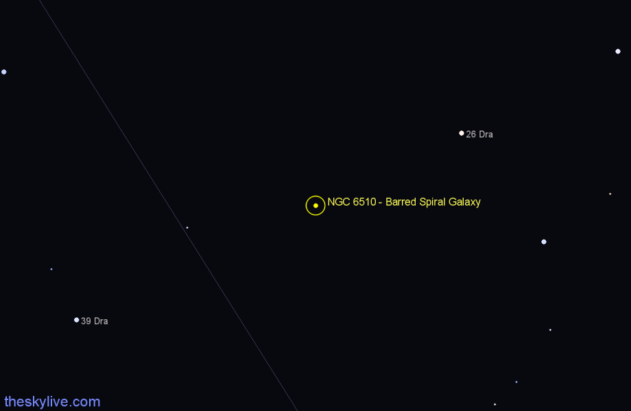 Finder chart NGC 6510 - Barred Spiral Galaxy in Draco star