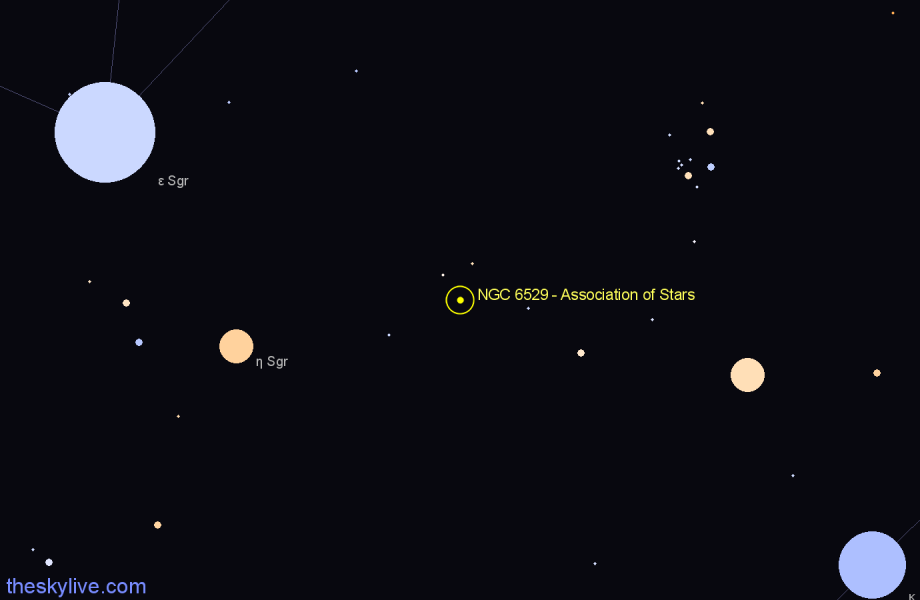 Finder chart NGC 6529 - Association of Stars in Sagittarius star