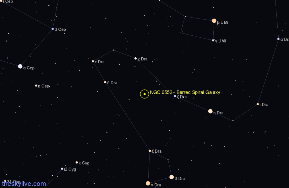 Finder chart NGC 6552 - Barred Spiral Galaxy in Draco star