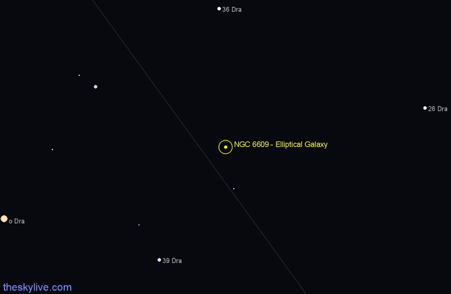 Finder chart NGC 6609 - Elliptical Galaxy in Draco star