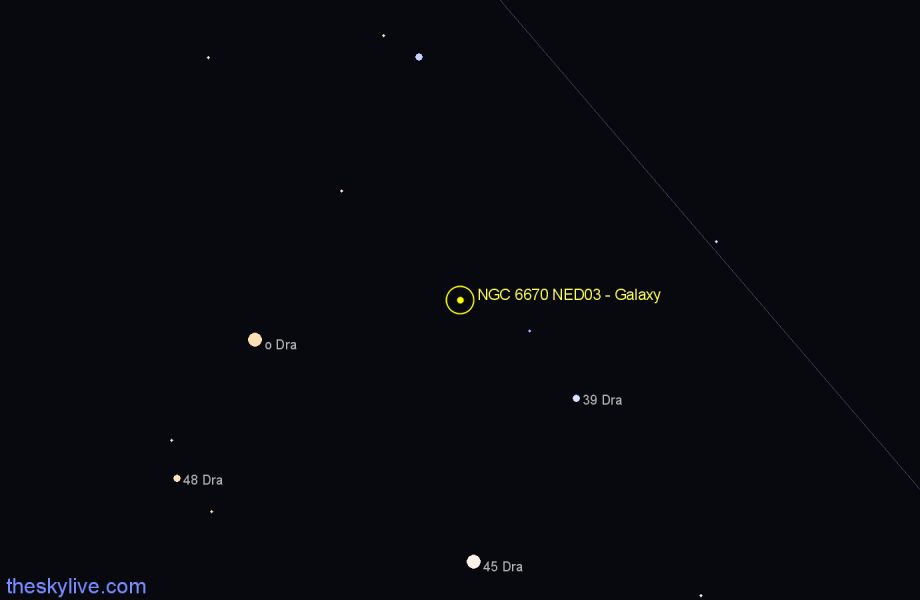 Finder chart NGC 6670 NED03 - Galaxy in Draco star