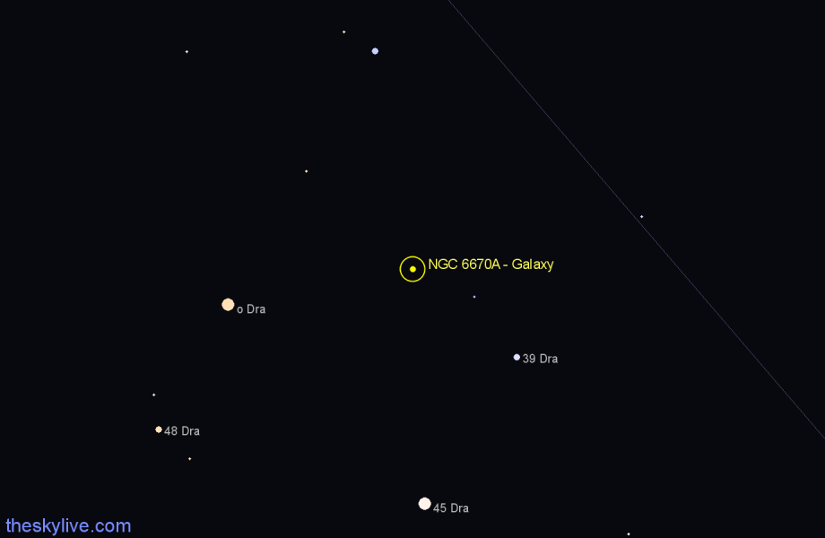 Finder chart NGC 6670A - Galaxy in Draco star