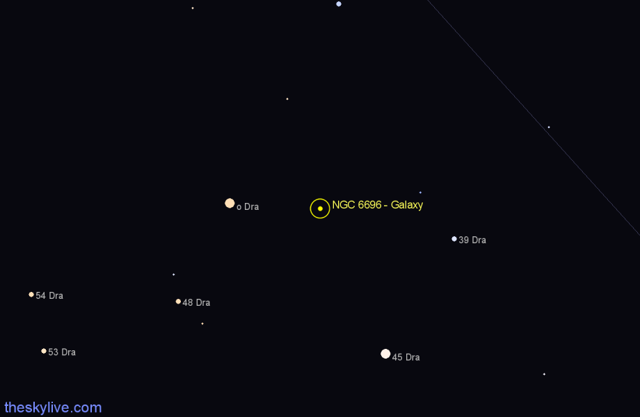 Finder chart NGC 6696 - Galaxy in Draco star