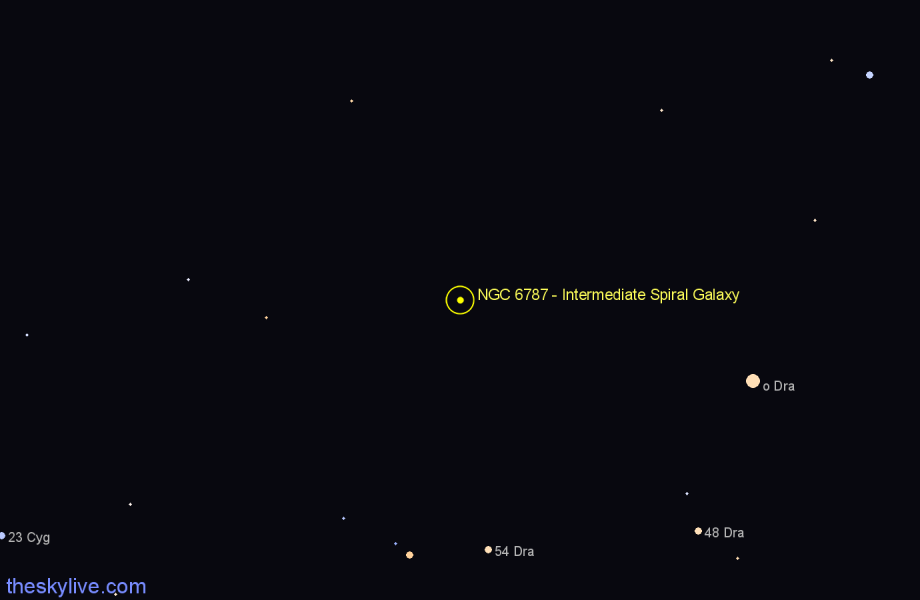 Finder chart NGC 6787 - Intermediate Spiral Galaxy in Draco star