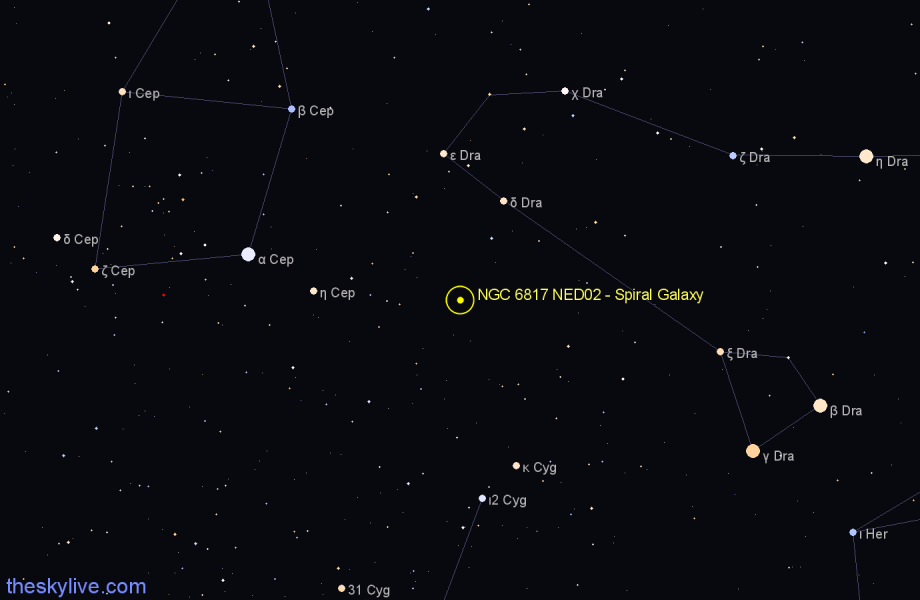 Finder chart NGC 6817 NED02 - Spiral Galaxy in Draco star
