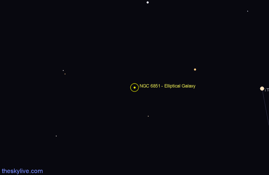 Finder chart NGC 6851 - Elliptical Galaxy in Telescopium star