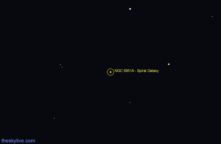 Finder chart NGC 6851A - Spiral Galaxy in Telescopium star