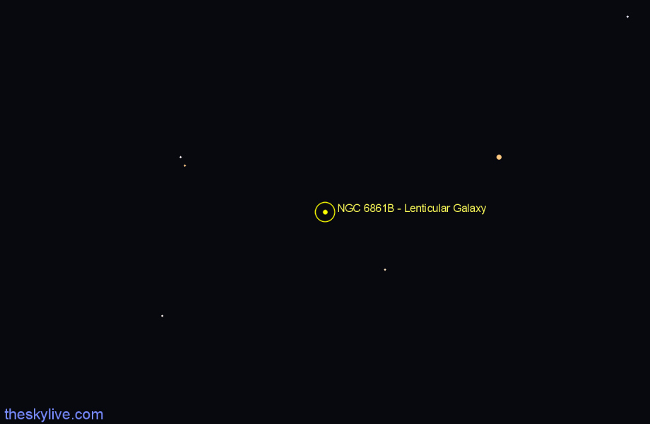 Finder chart NGC 6861B - Lenticular Galaxy in Telescopium star