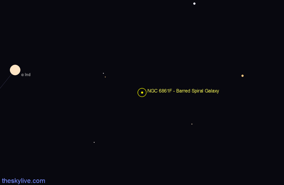Finder chart NGC 6861F - Barred Spiral Galaxy in Telescopium star