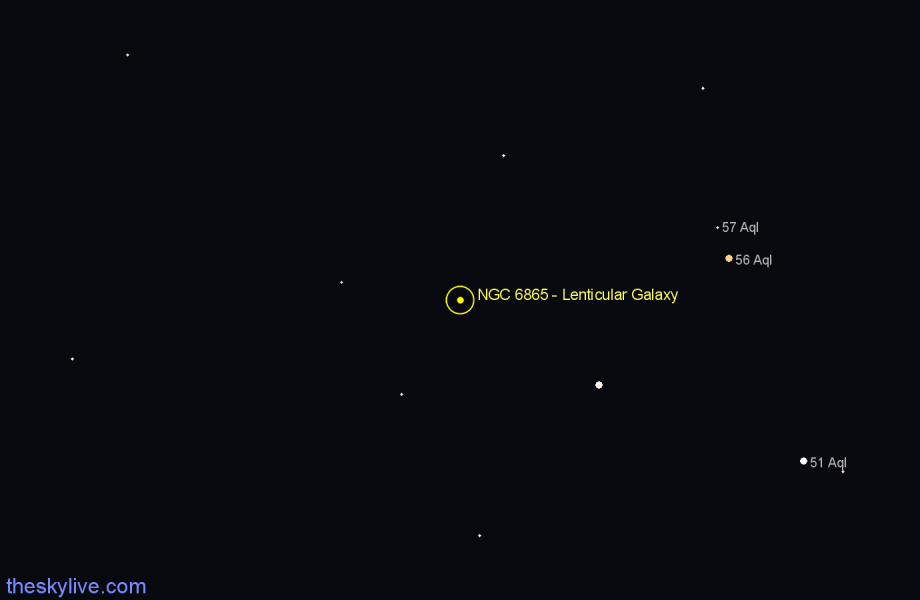 Finder chart NGC 6865 - Lenticular Galaxy in Capricornus star