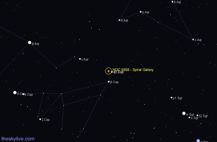Finder chart NGC 6898 - Spiral Galaxy in Capricornus star