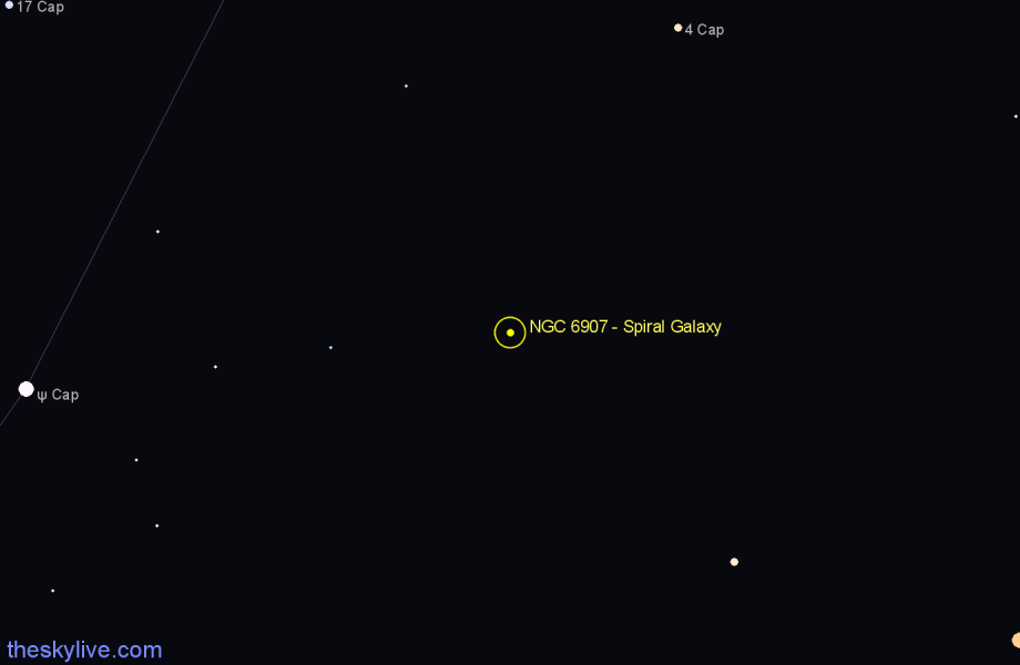 Finder chart NGC 6907 - Spiral Galaxy in Capricornus star