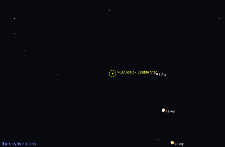 Finder chart NGC 6963 - Double Star in Aquarius star