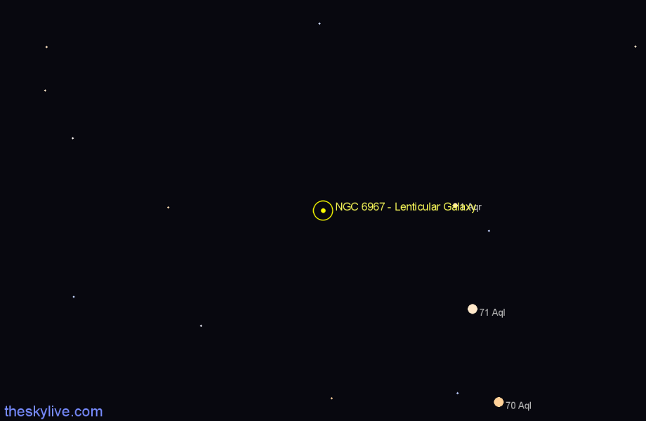 Finder chart NGC 6967 - Lenticular Galaxy in Aquarius star