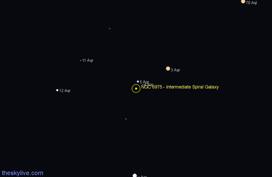 Finder chart NGC 6975 - Intermediate Spiral Galaxy in Aquarius star