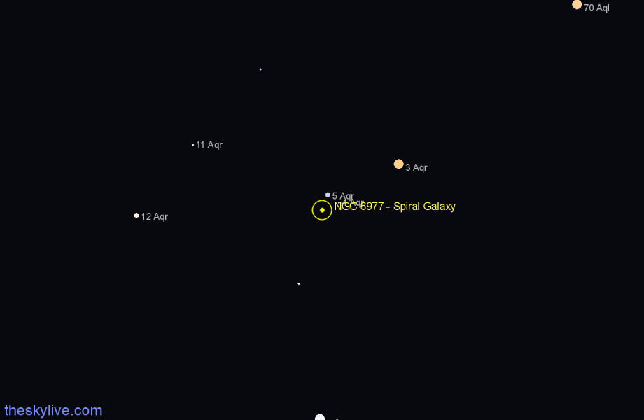 Finder chart NGC 6977 - Spiral Galaxy in Aquarius star