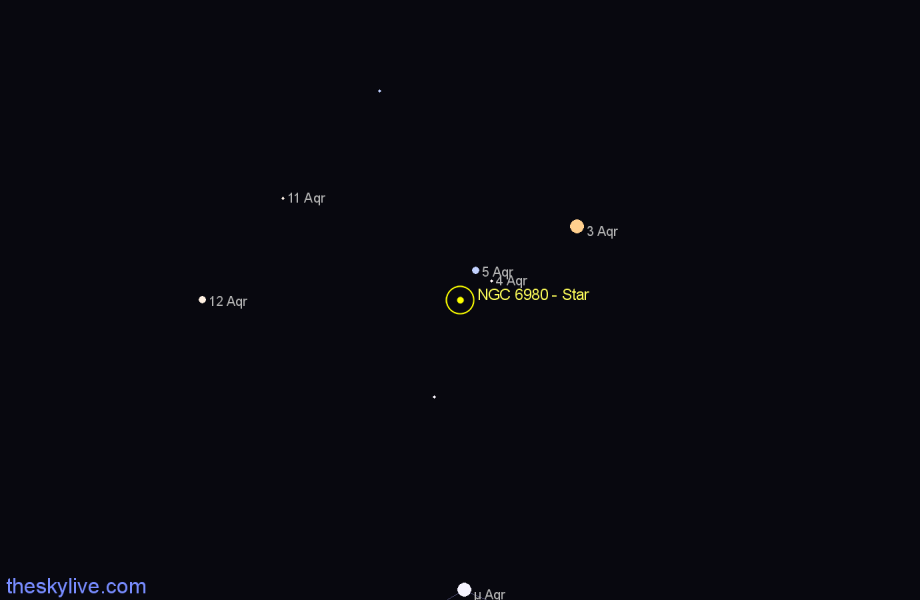 Finder chart NGC 6980 - Star in Aquarius star