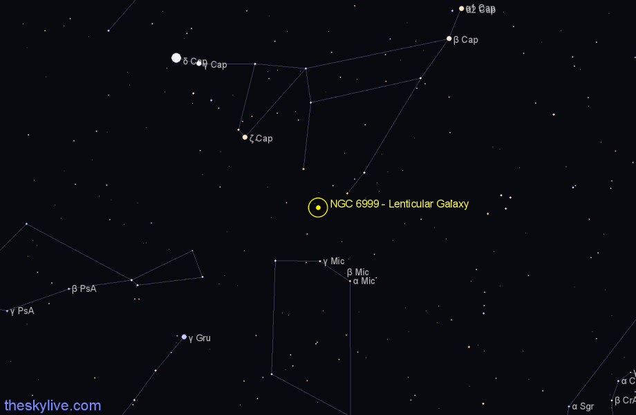 Finder chart NGC 6999 - Lenticular Galaxy in Microscopium star
