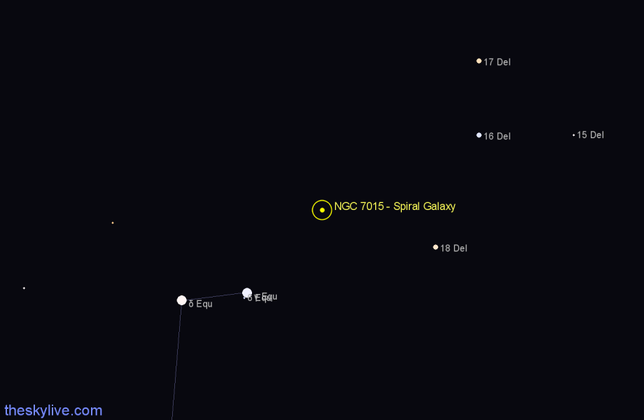 Finder chart NGC 7015 - Spiral Galaxy in Equuleus star