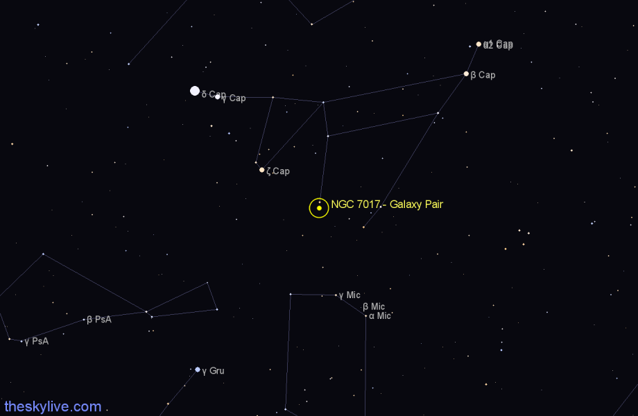 Finder chart NGC 7017 - Galaxy Pair in Capricornus star