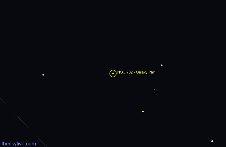 Finder chart NGC 702 - Galaxy Pair in Cetus star