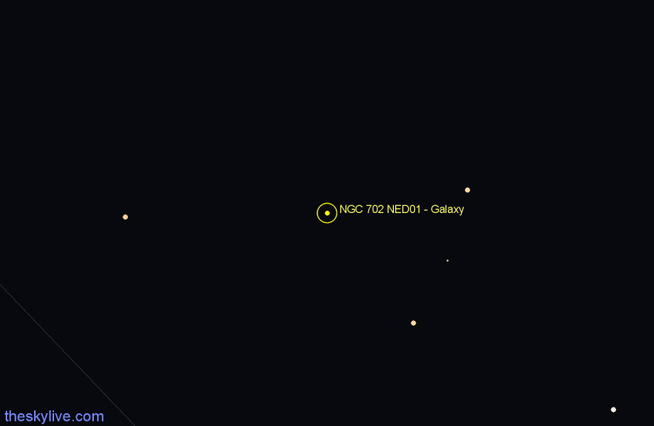 Finder chart NGC 702 NED01 - Galaxy in Cetus star