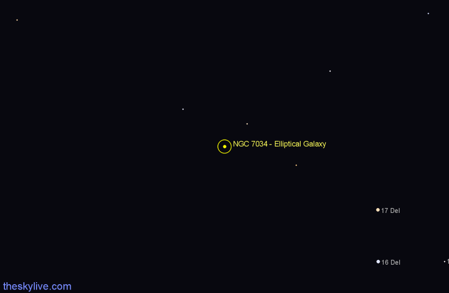 Finder chart NGC 7034 - Elliptical Galaxy in Pegasus star