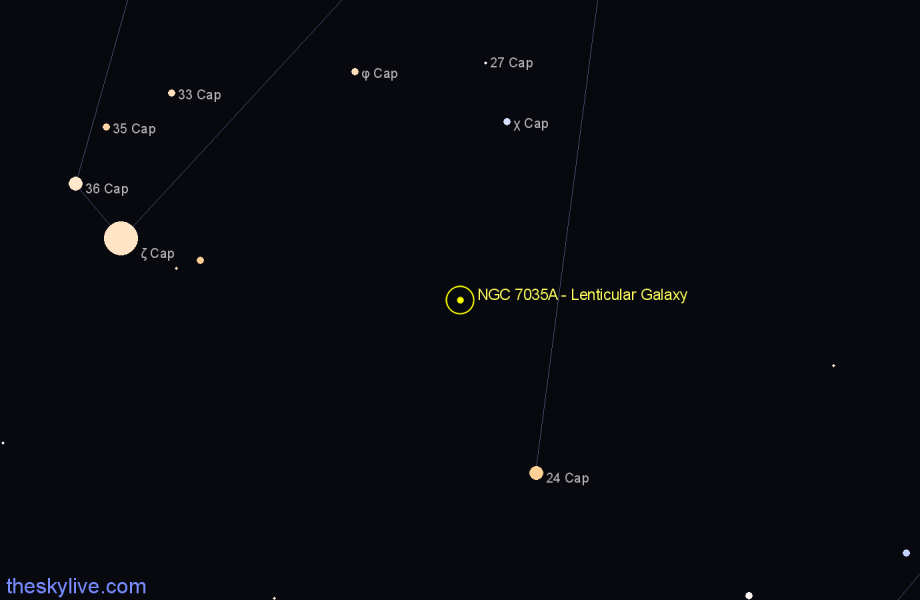 Finder chart NGC 7035A - Lenticular Galaxy in Capricornus star