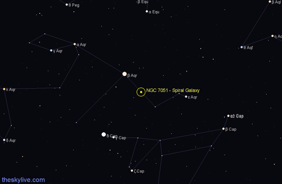 Finder chart NGC 7051 - Spiral Galaxy in Aquarius star