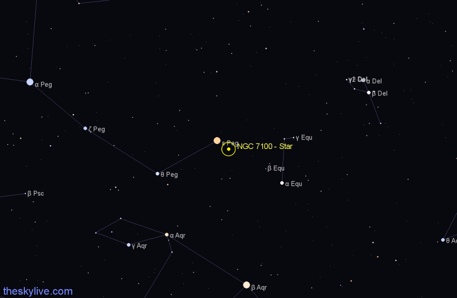 Finder chart NGC 7100 - Star in Pegasus star