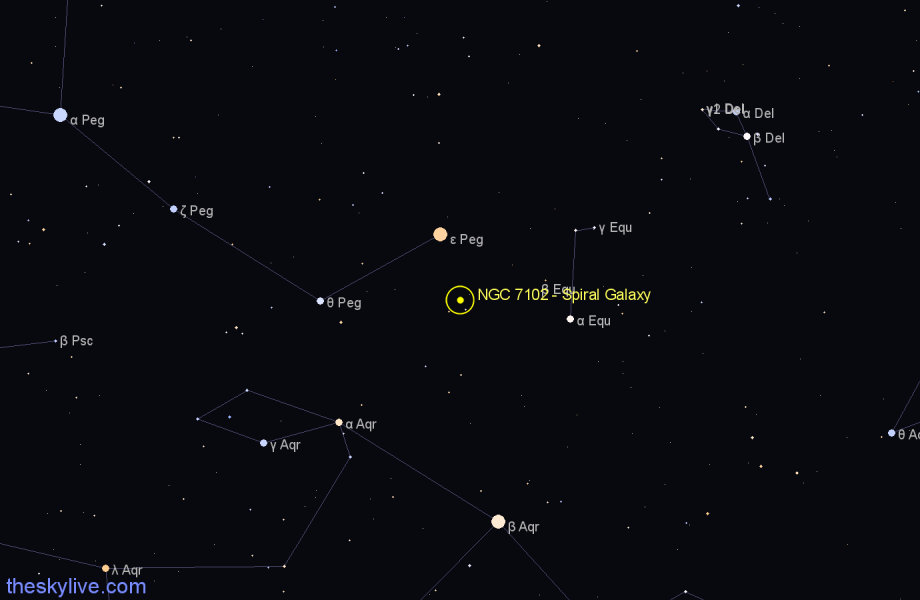 Finder chart NGC 7102 - Spiral Galaxy in Pegasus star